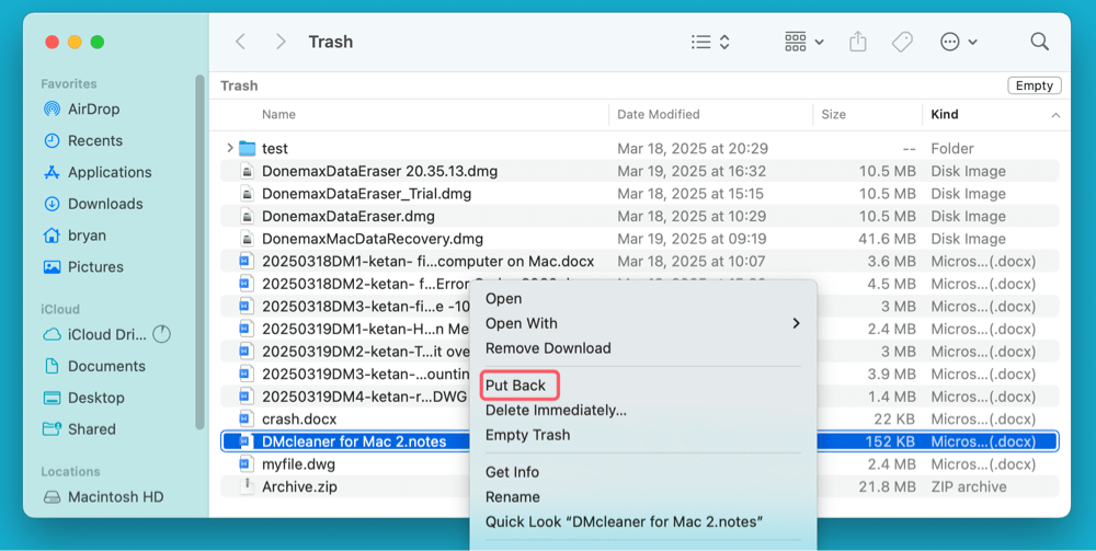 recover deleted notes on Mac