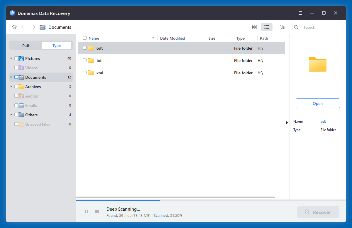 Recover Deleted ODT File
