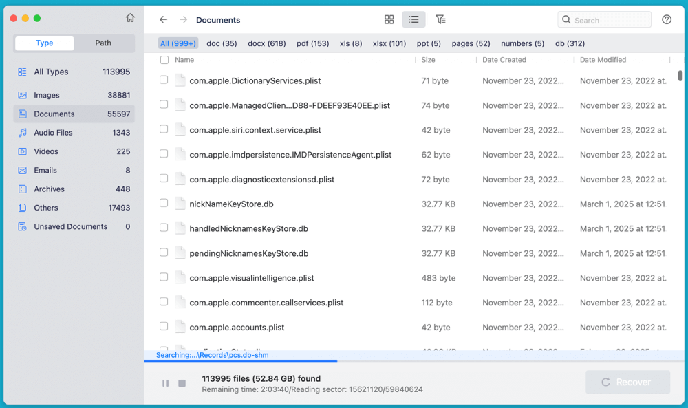 scan the internal SSD