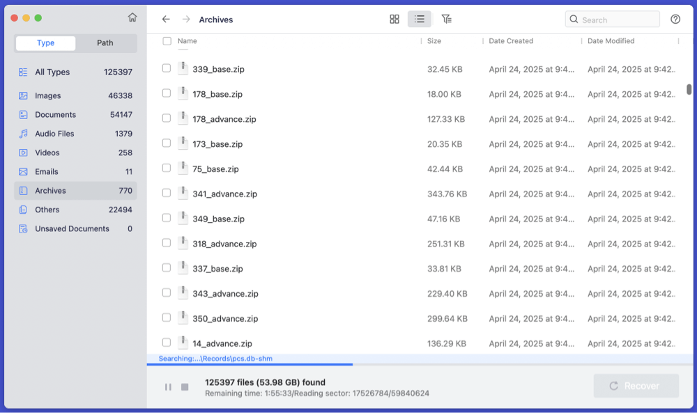 recover deleted .pkg files