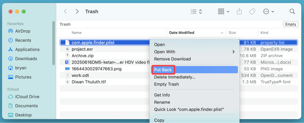 Recover Deleted .plist Files on Mac
