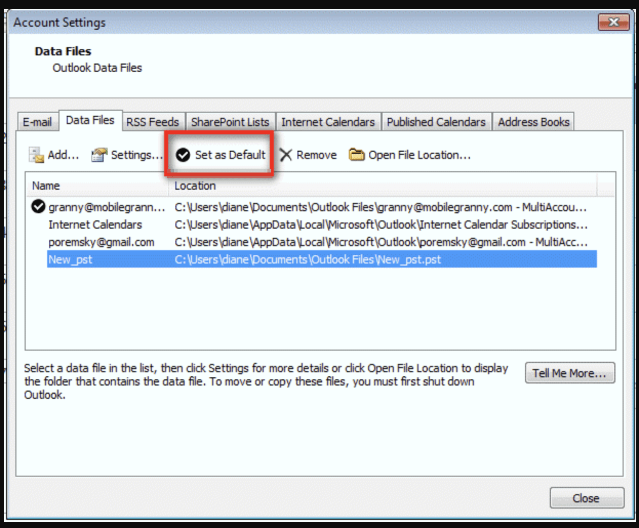 recover deleted PST files