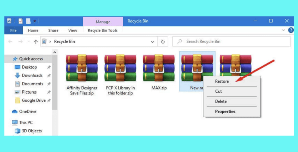 recover deleted RAR files