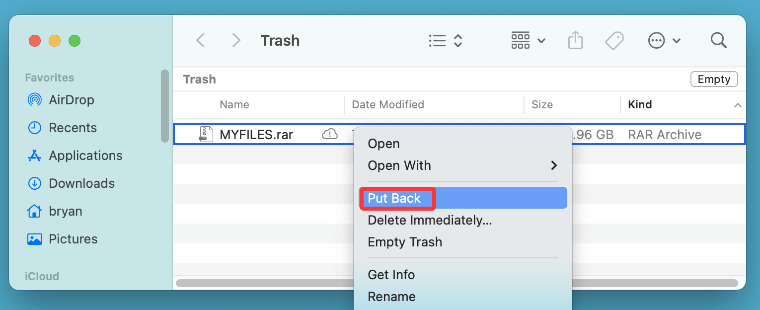 recover deleted RAR files