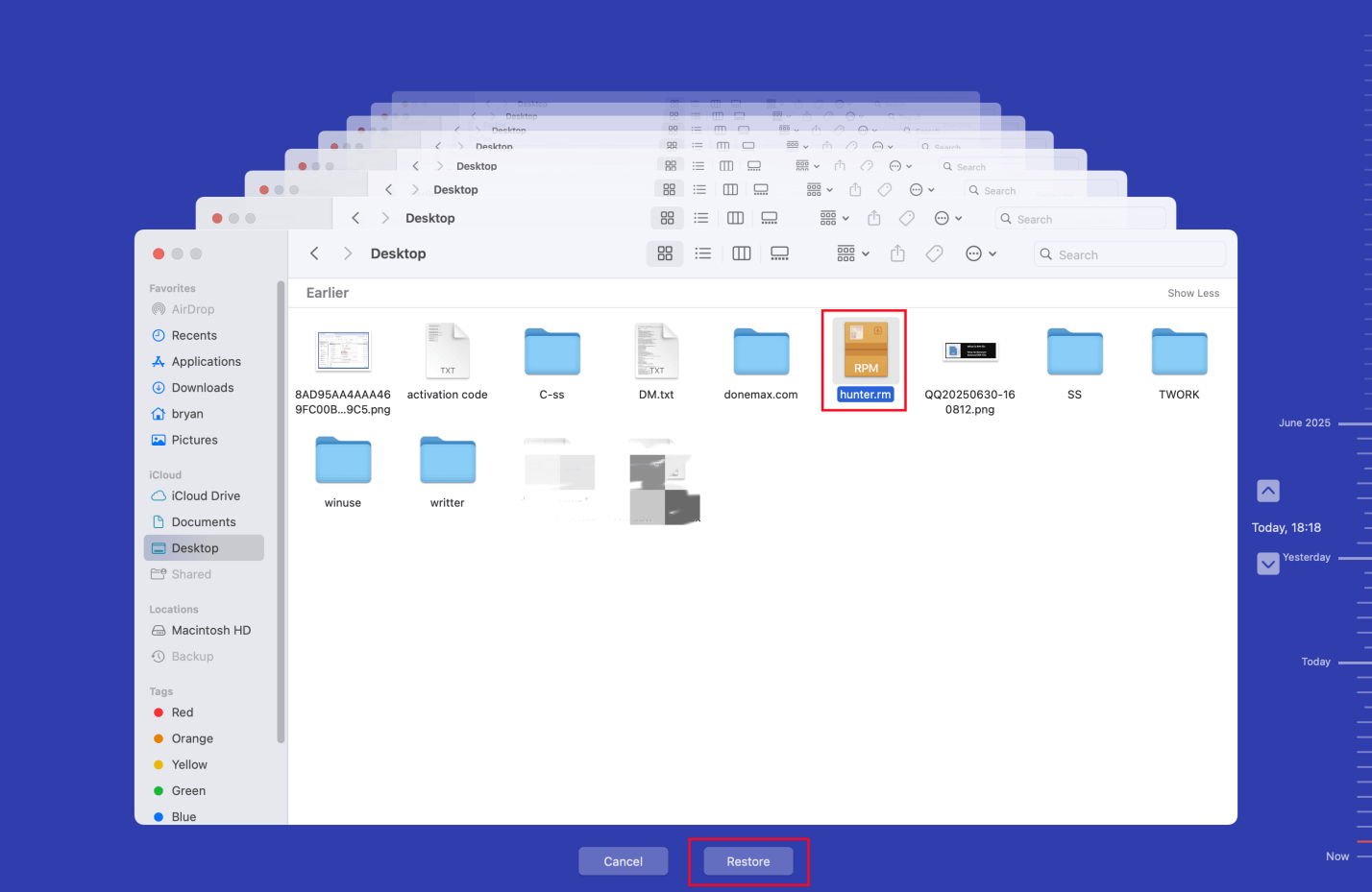 recover deleted RM files