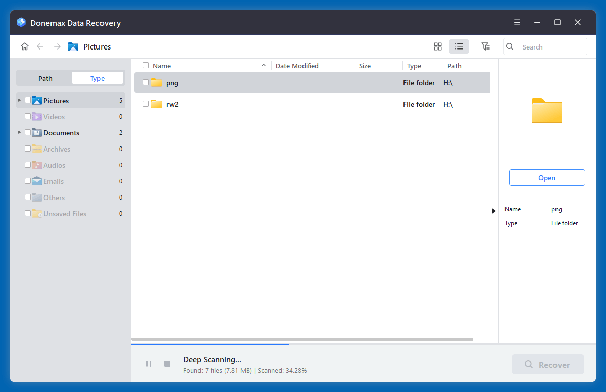 recovering deleted RW2 files