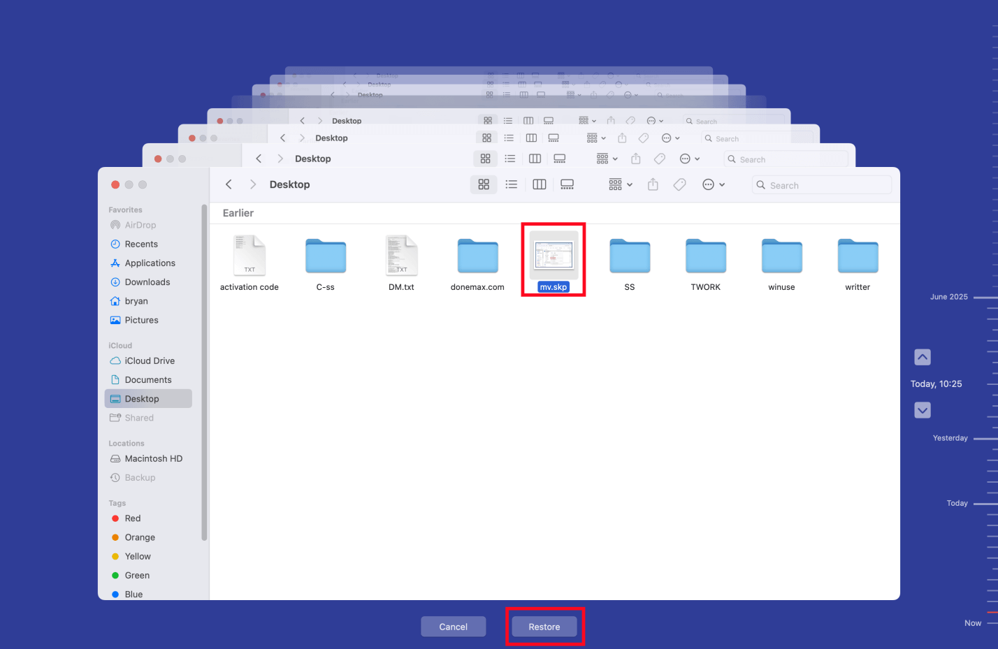 recover deleted SKP files