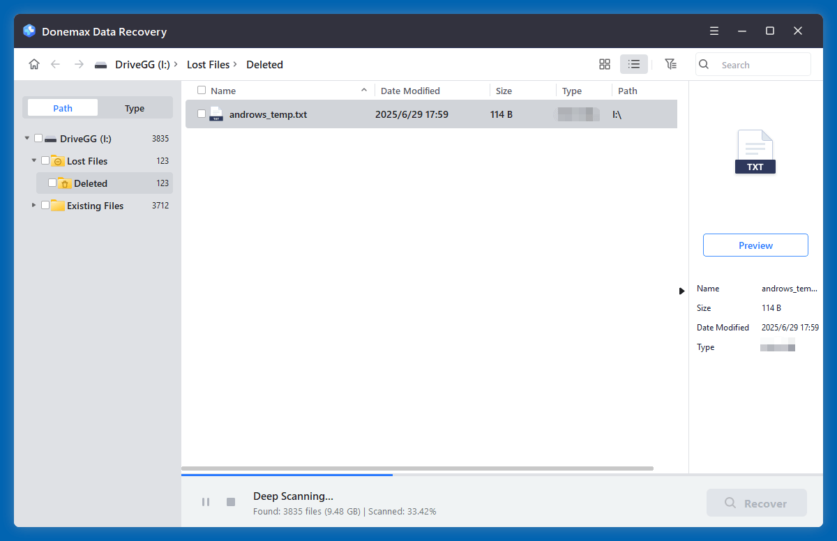 recover deleted SKP files