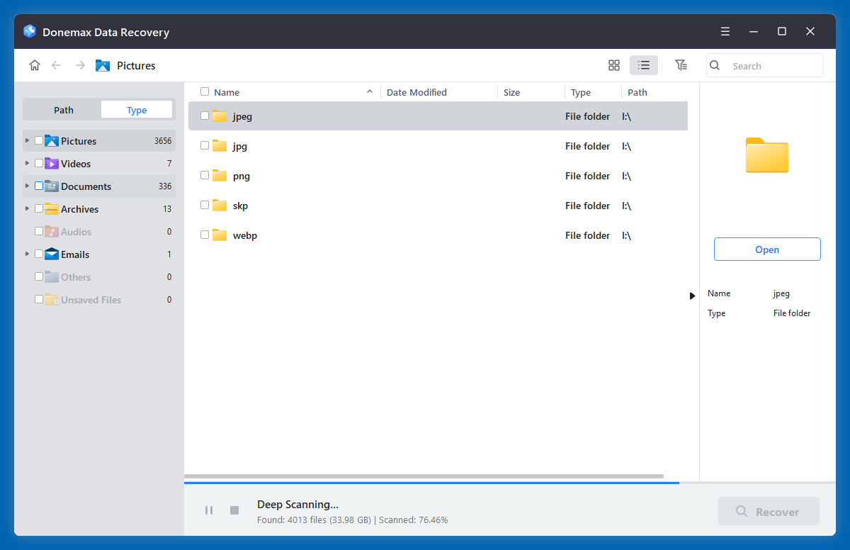 recover deleted .TS files