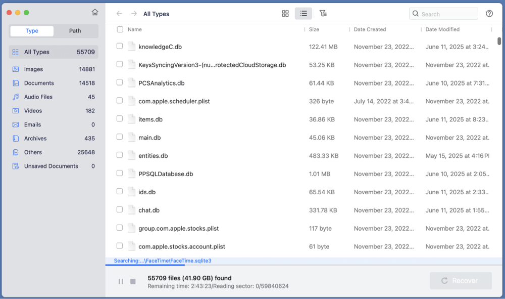 recover deleted TTF files on Mac