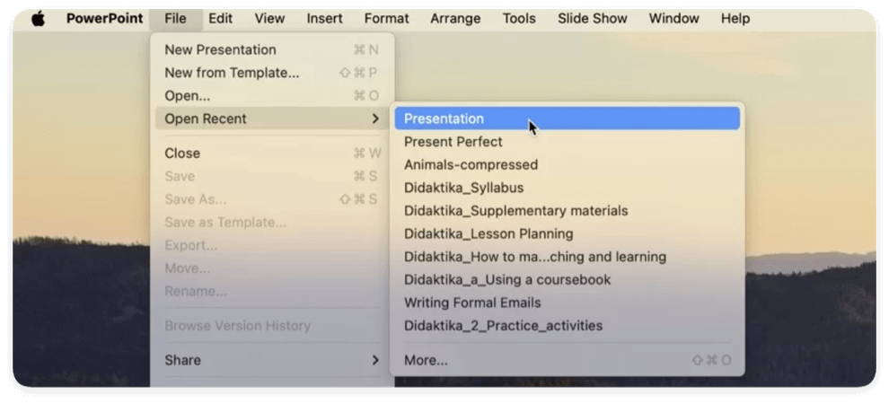 recover unsaved PowerPoint files on Mac