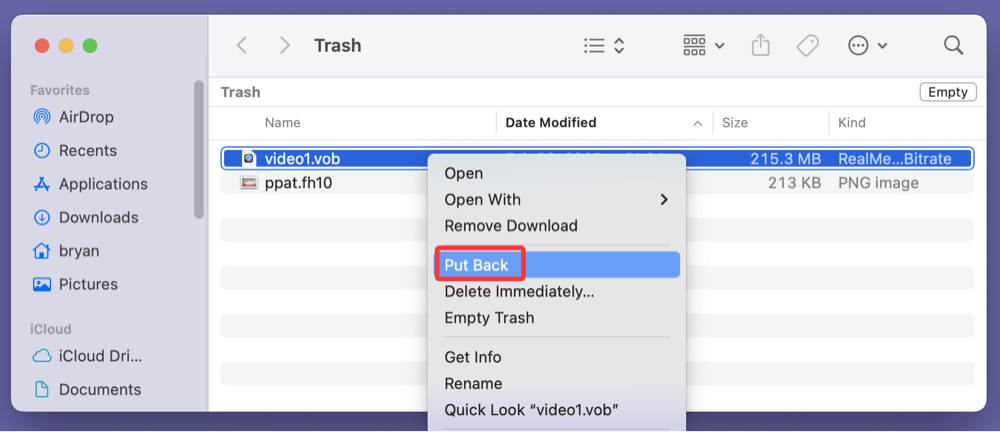 recover deleted VOB videos