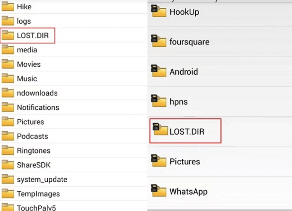 recover lost DIR files from an SD card