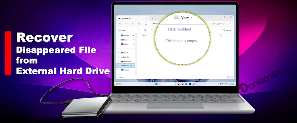 recover files disappeared from an external hard drive