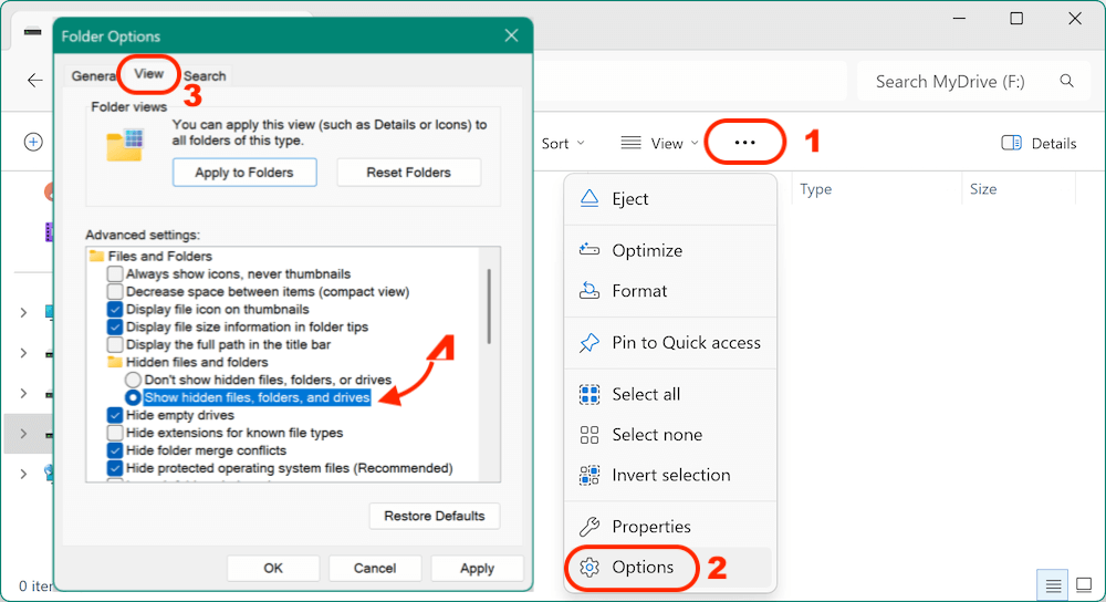 recover files disappeared from an external hard drive