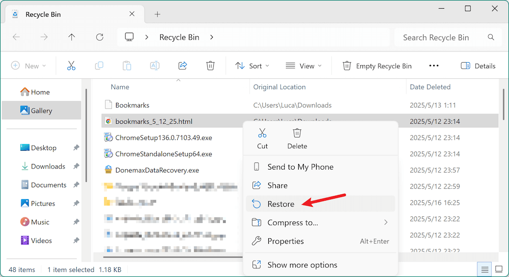 recover disappeared files on windows 10