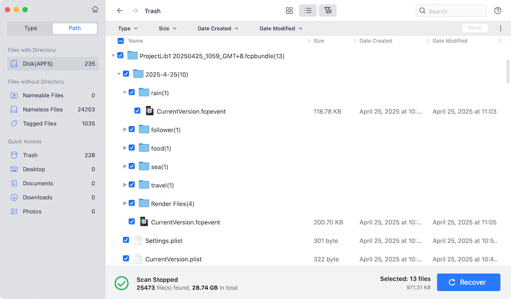 recover deleted/lost Final Cut Pro projects