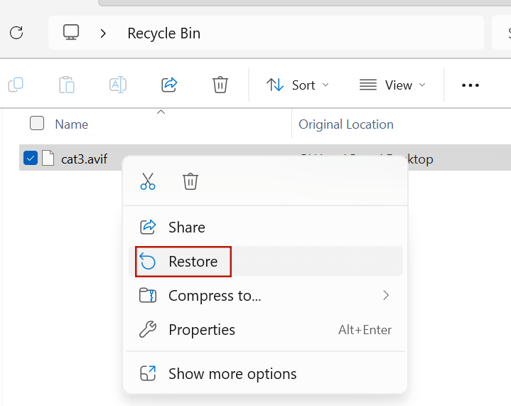 how to recover lost AVIF images