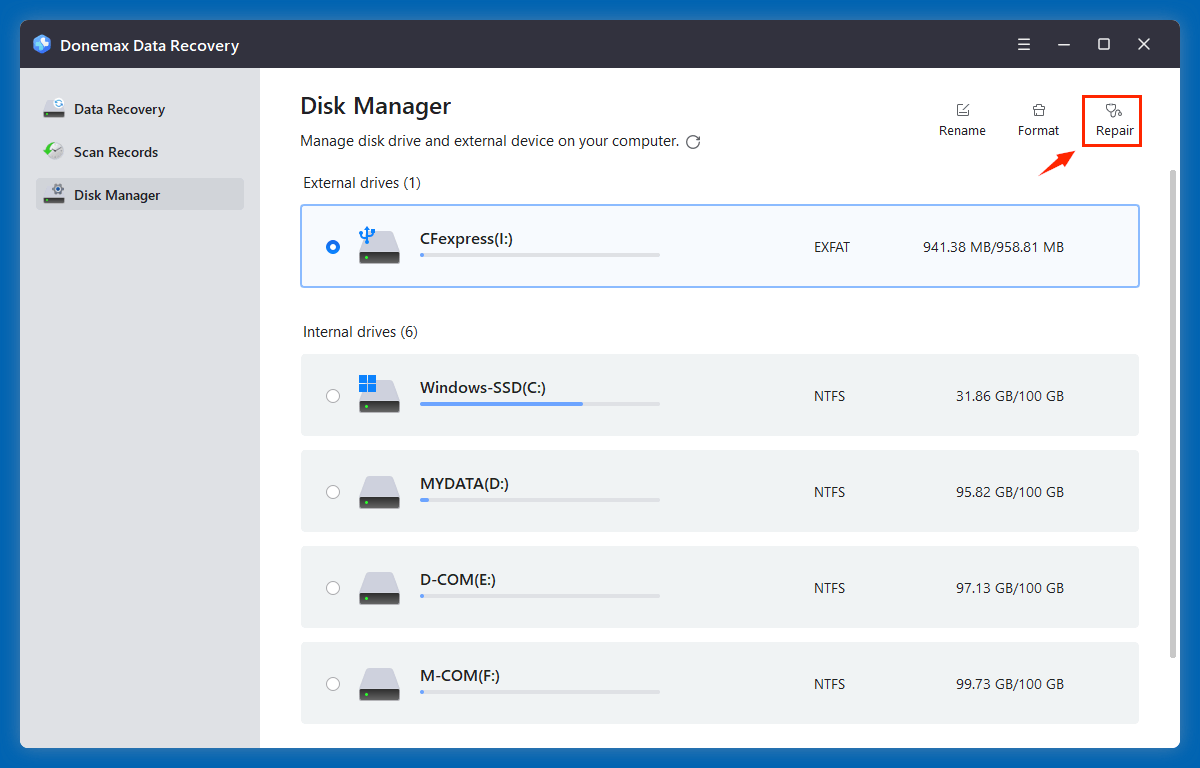 Recovering lost data from a CFexpress card