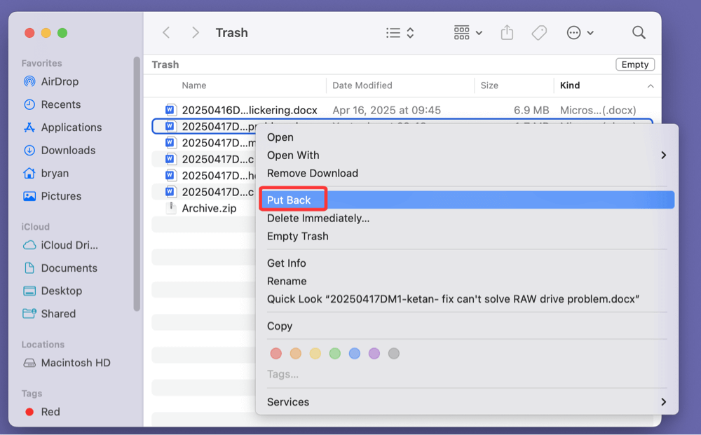 recover deleted documents
