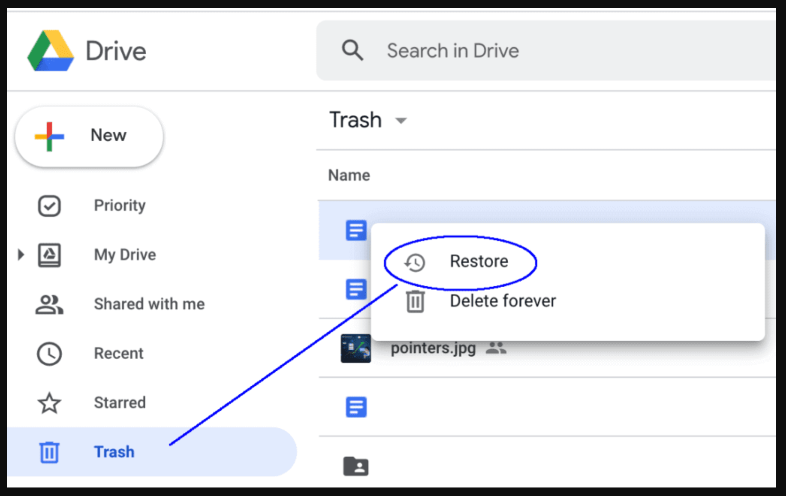 Recovering Images from Google Photos