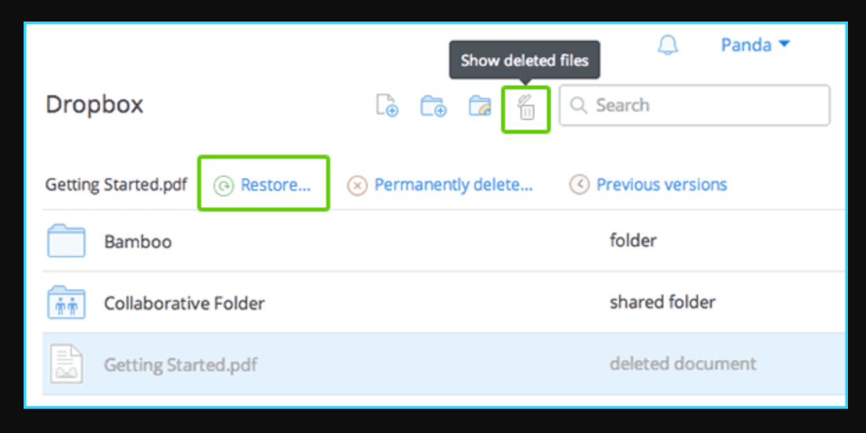 Recovering Images from Dropbox