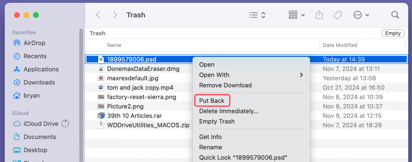 recovering a PSD file