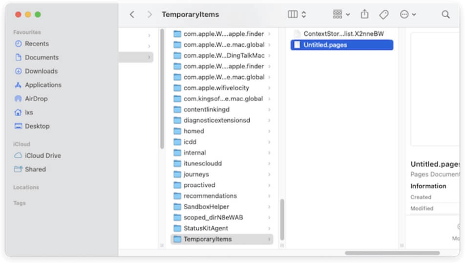 recover unsaved or lost Pages documents on Mac