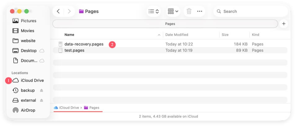 recover unsaved or lost Pages documents on Mac