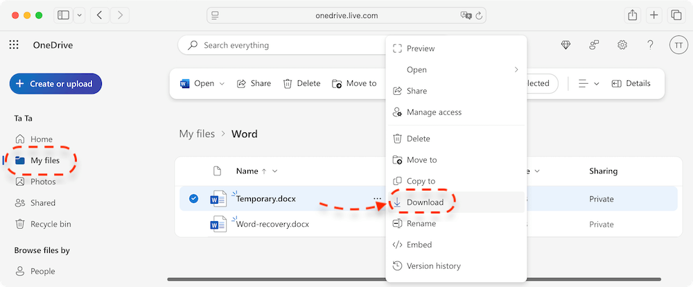 recover Word temporary files on Mac