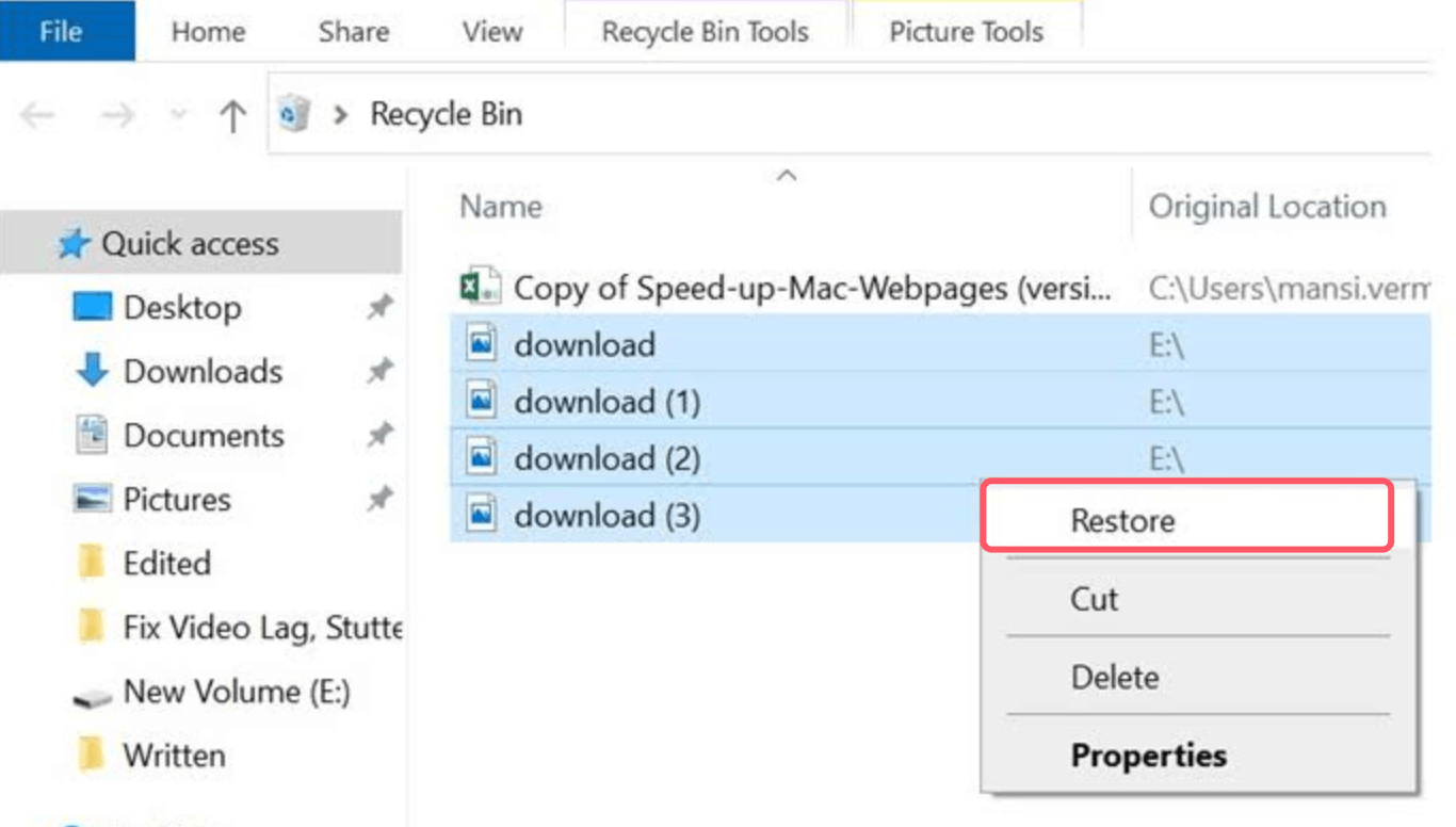 Recycle Bin Recovery