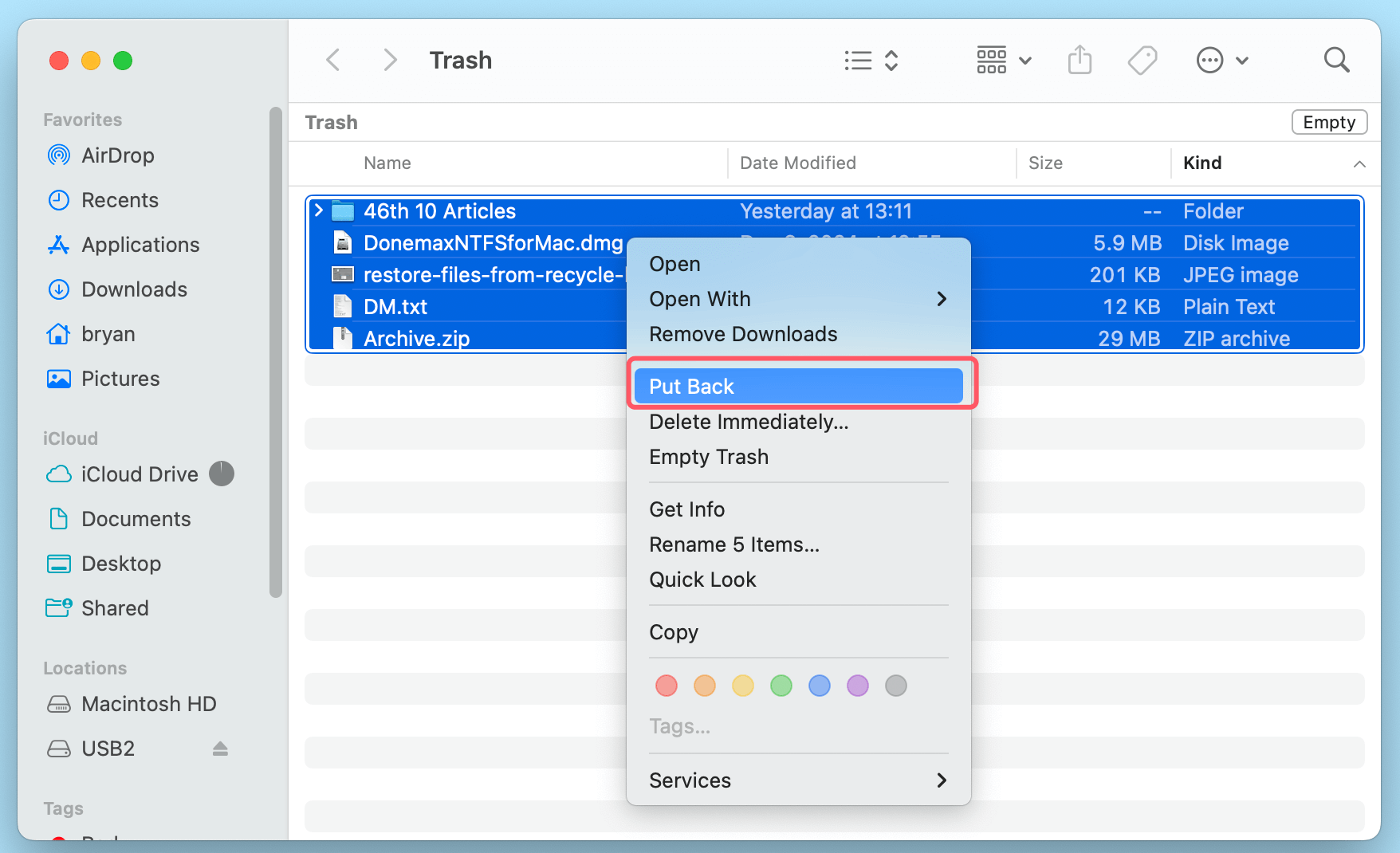 Recycle Bin Recovery