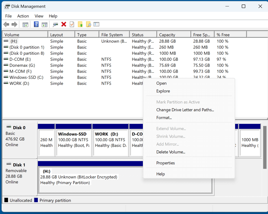 reformatting a BitLocker-encrypted hard drive