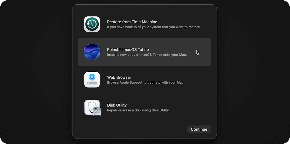 reinstall macOS Tahoe