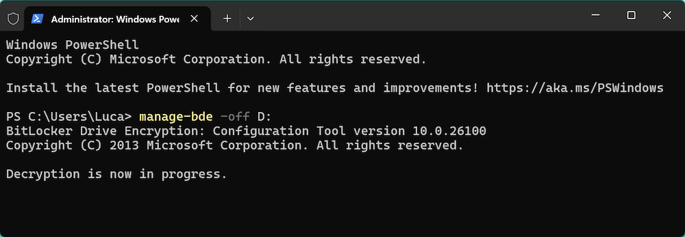 how to remove BitLocker password for USB drive