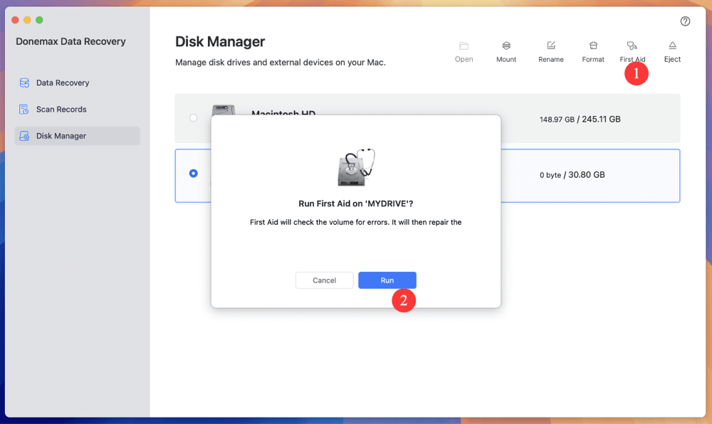 repair an external hard drive on macOS Sequoia