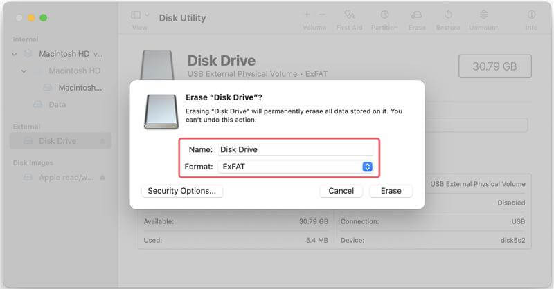 Format Mac's External Hard Drive