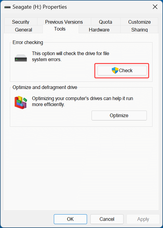 repair a FAT32 file system