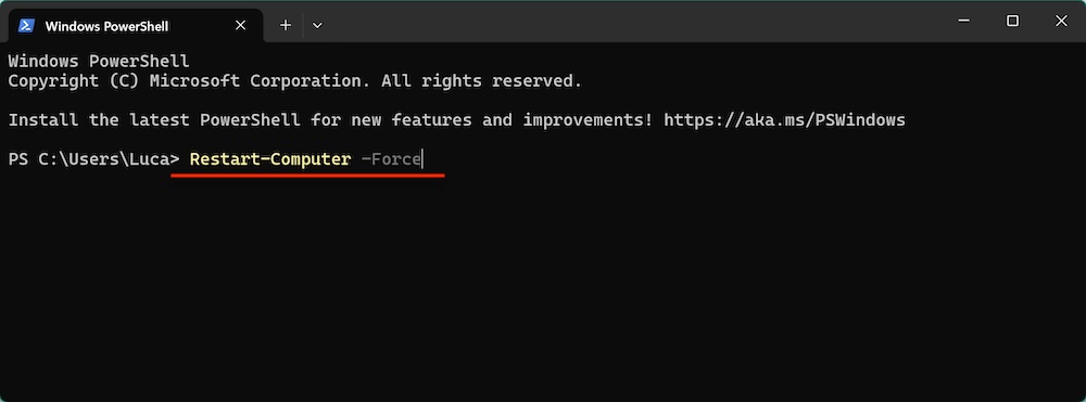 restart or force restart a Windows PC