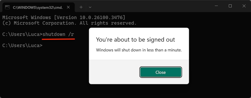 restart or force restart a Windows PC