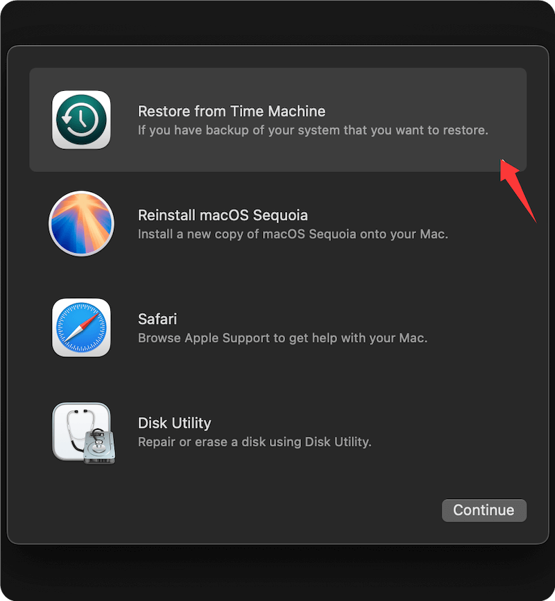 restore Mac from backup