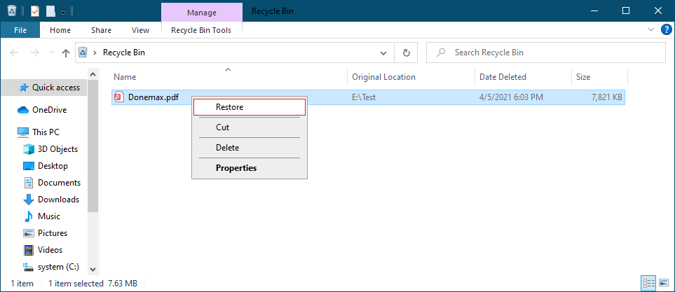 recover deleted PDF file