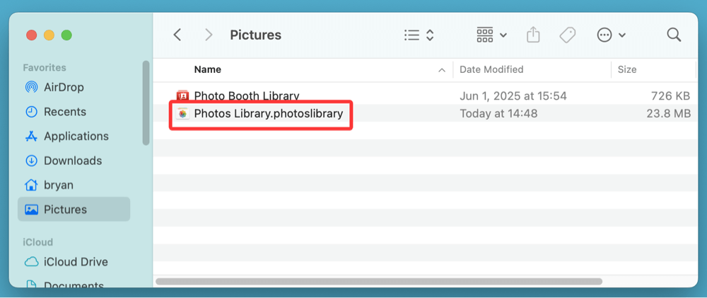 restore the Photos Library on Mac