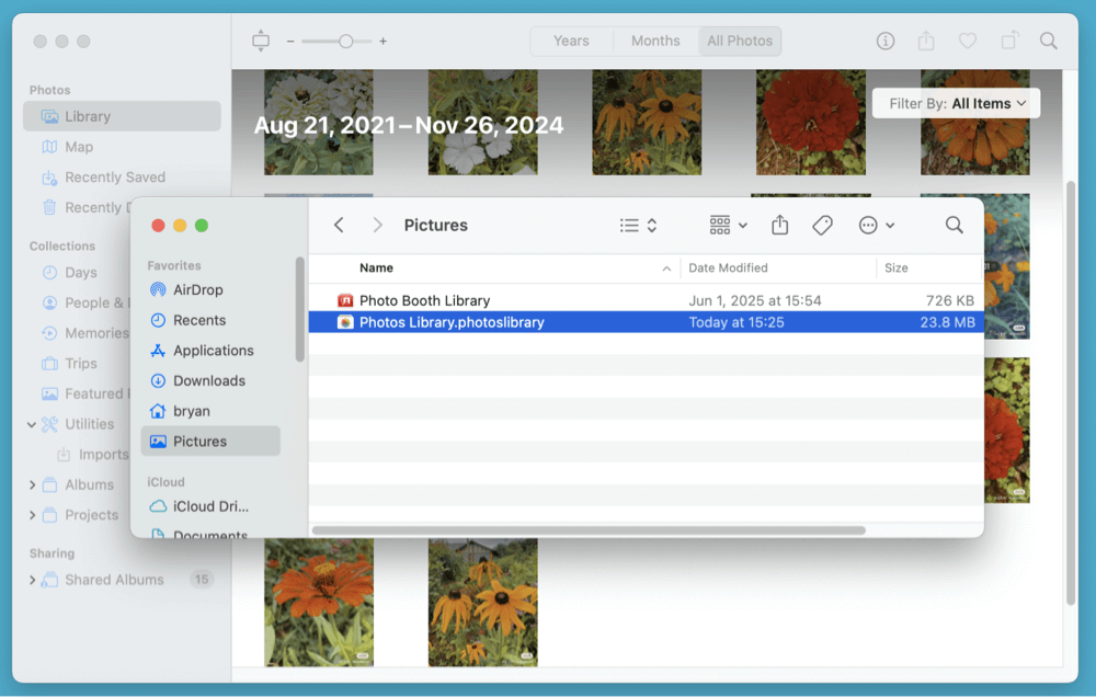 restore the Photos Library on Mac