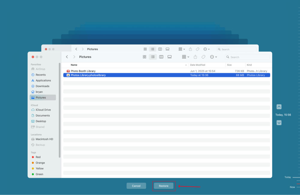 restore the Photos Library on Mac