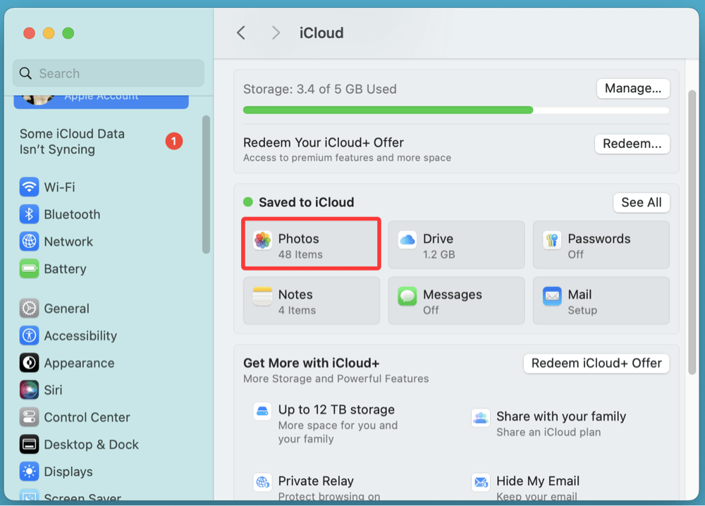 restore the Photos Library on Mac