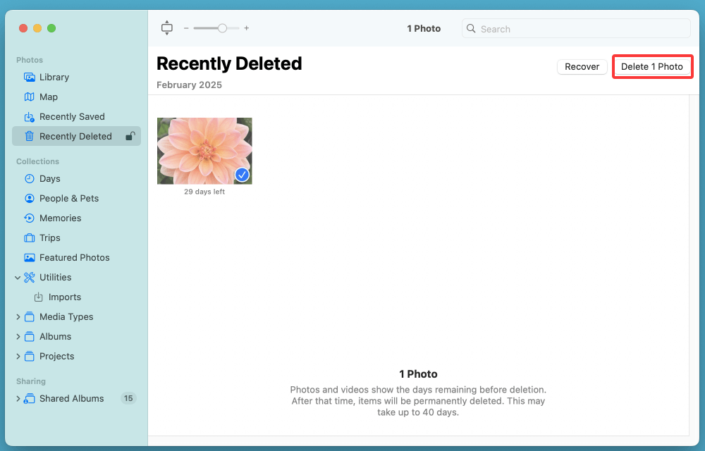 restore the Photos Library on Mac