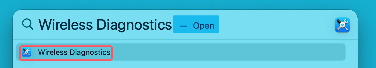 Wireless Diagnostics tool