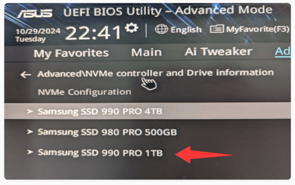 Samsung 990 Pro SSD not showing up