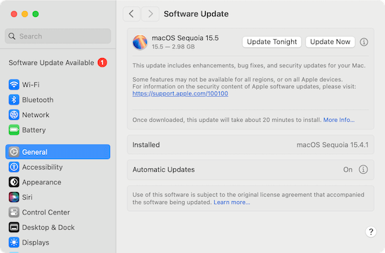 Updating macOS